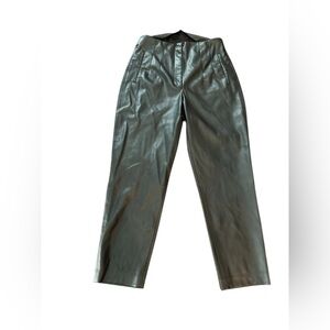 ZARA Women's Black Faux Leather‎ Straight Leg Pants Size L Casual